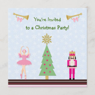 Kinder - Weihnachtsbaum, Ballerina, Nutcracker Einladung