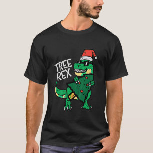 Kinder Weihnachtsbaum Rex Trex Weihnachtsmann Jung T-Shirt
