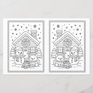 Kinder Weihnachtsfarbe Page Snowman