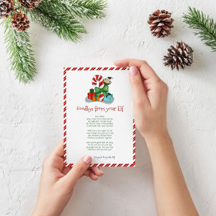 Kinder Weihnachtsjunge Elf Goodbye Letter Einladun Einladung