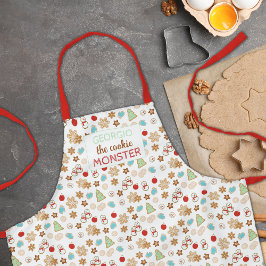 Kinder Weihnachtskeks Monster Gemusterter Urlaub Schürze