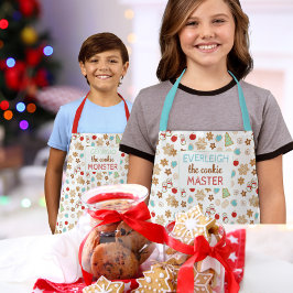 Kinder Weihnachtskochtmeister Gemusterter Feiertag Schürze