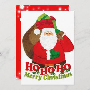 Kinder Weihnachtszeit Party Einladung Santa Rot & 