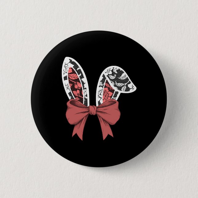 Kinder Weiße Spitzen Rabbit Ohren Ostersonne Junge Button (Vorderseite)