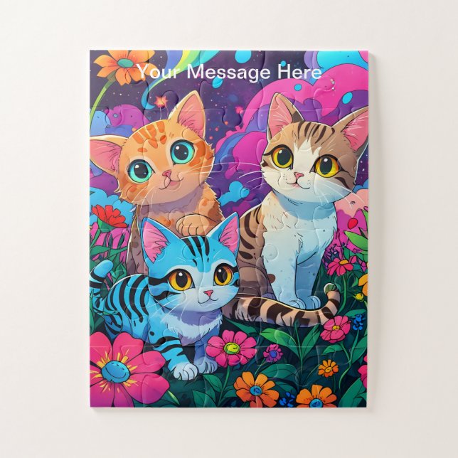 Kinder Welpen und Kitten Garden Adventure Puzzle (Vertikal)