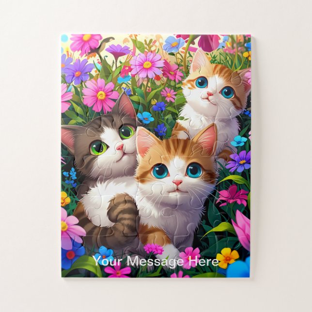 Kinder Welpen und Kitten Garden Adventure Puzzle (Vertikal)