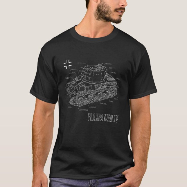 Kinder Weltkrieg 2 Deutscher Flakpanzer IV 4 Wirbe T-Shirt (Vorderseite)