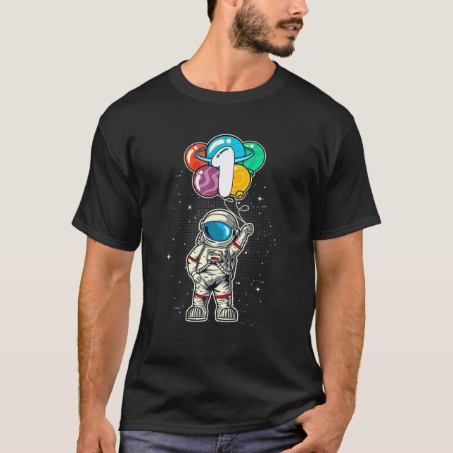 Kinder Weltraum Astronaut 1St Birthday Junge 1 Jah T-Shirt (Vorderseite)