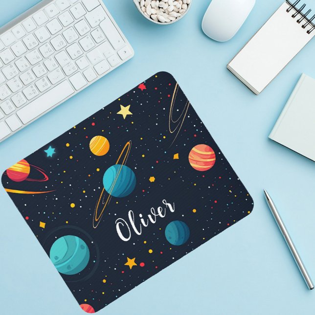 Kinder Weltraumplaner Niedliche Mäuse Mat Mousepad (Von Creator hochgeladen)