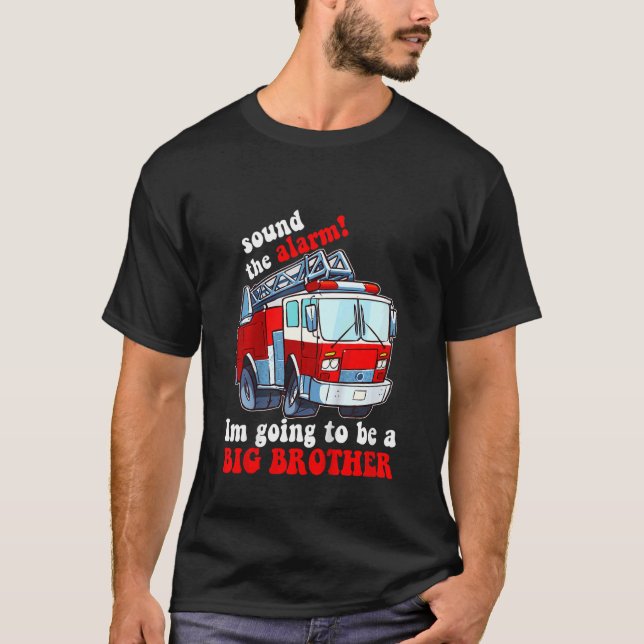 Kinder werden ein Big Brother Firetruck Baby R T-Shirt (Vorderseite)