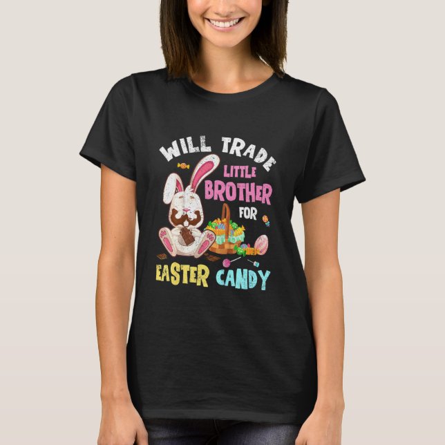 Kinder werden kleine Brüder für Ostern kid Bunn ta T-Shirt (Vorderseite)