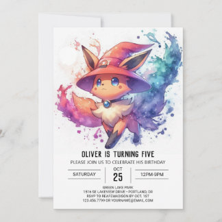 Kinder Whimsical Fox Geburtstag Einladung