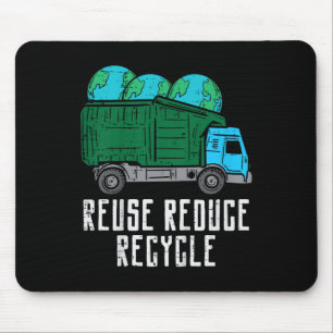 Kinder wiederverwenden Gerecycelt Müllfahrzeuge re Mousepad