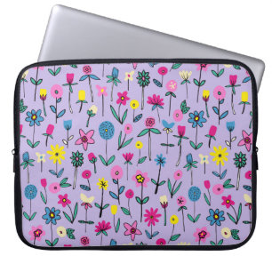 Kinder Wildblumen Flieder Blumengarten Laptopschutzhülle