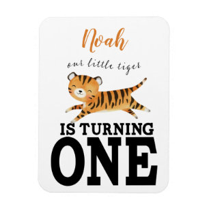 Kinder Wilde Eins Dschungel Tiger Erster Geburtsta Magnet
