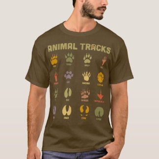 Kinder Wilde Tierspuren Kinder lernen T-Shirt