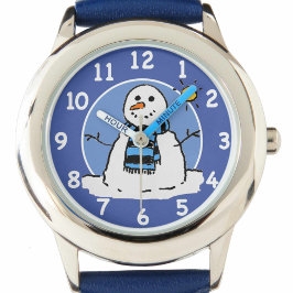 Kinder Winter Snowman Design. Armbanduhr