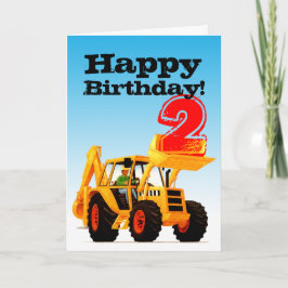 Kinder Yellow Digger 2. Geburtstag Karte