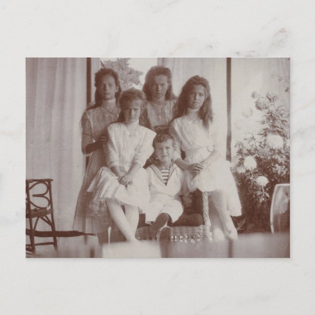 Kinder Zar, Russland, Romanow, OTMA, Alexis Postkarte (Vorderseite)