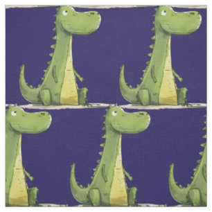 Kinder Zeichentrickfilm Dinosaurier Tiere Blau Grü Stoff