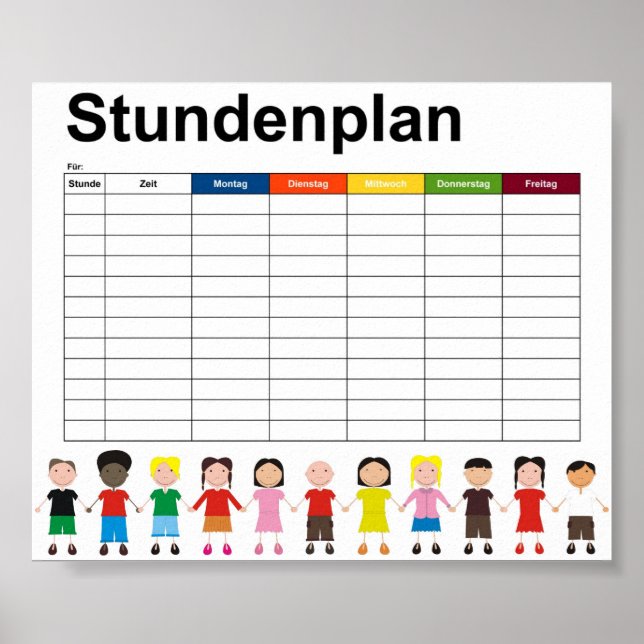 Kinder / Zeitplan Poster (Vorne)
