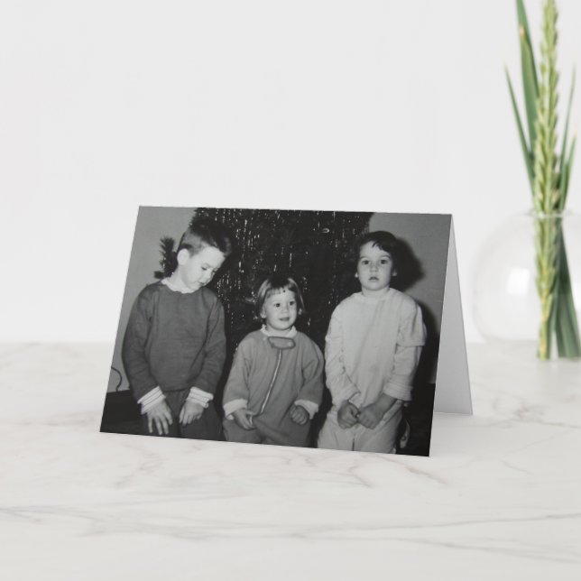 Kinder zu Weihnachten Vintages Foto (Vorderseite)