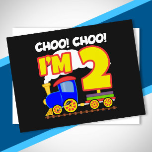 Kinder Zug Zug 2. Geburtstag Choo Choo Ich bin 2 Postkarte