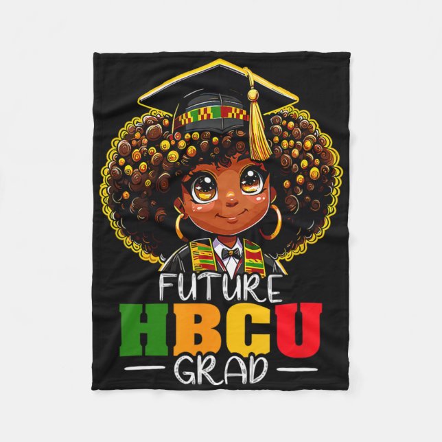 Kinder Zukunft Hbcu Absolvent Afro Schwarzer Monat Fleecedecke (Vorderseite)