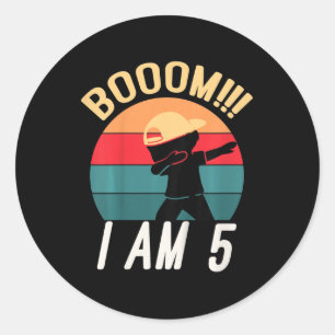 Kinder zum Geburtstag 5 Jahre alt Geburtstagskleid Runder Aufkleber