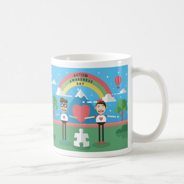Kinder zur Sensibilisierung für Autismus Tasse (Rechts)