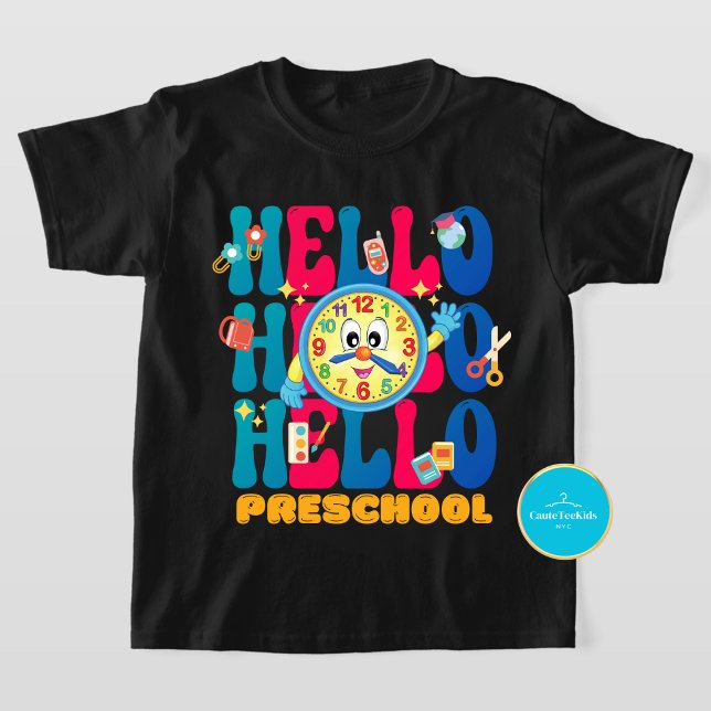 Kinder zurück in die Schule | Hallo Preschool T -  T-Shirt (Von Creator hochgeladen)