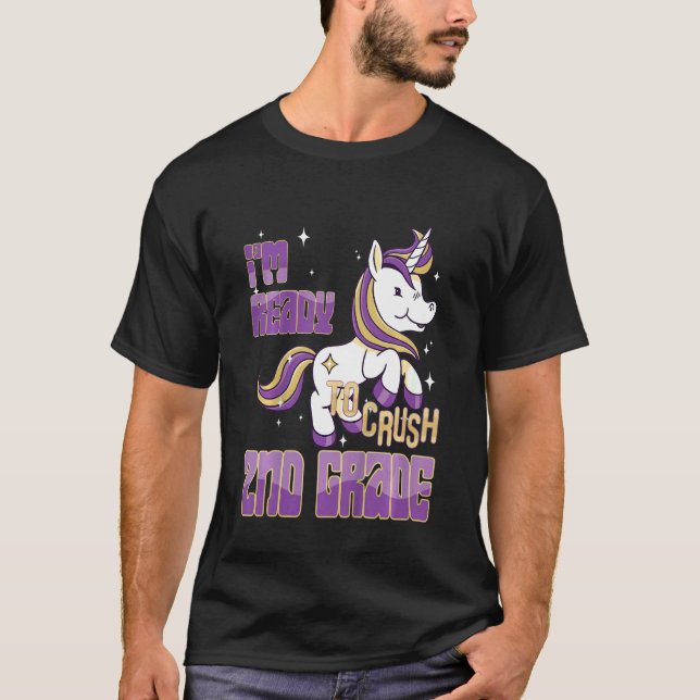 Kinder zurück zur Schule Mädchen Niedlich Erster T T-Shirt (Vorderseite)