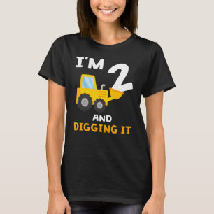 Kinder Zwei 2 Jahre 2. Geburtstag Bauwagen Junge 2 T-Shirt