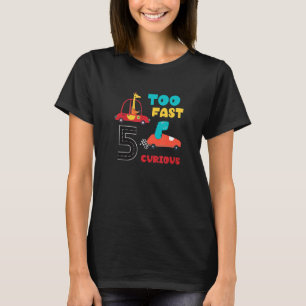 Kinder Zwei Fast 5 Neugierige Rennen 5 Geburtstag T-Shirt