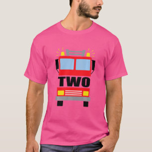 Kinder Zwei Jahre alt 2. Geburtstag Feuerwehr Them T-Shirt
