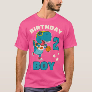 Kinder Zwei Jahre alt Basketball Dinosaurier 2. Ge T-Shirt