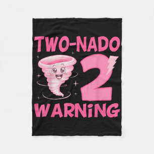Kinder Zwei-Nado-Warnung 2. Geburtstag Pink Tornad Fleecedecke