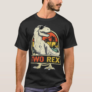 Kinder Zwei Rex 2. Geburtstagsgeschenk Zweites Din T-Shirt