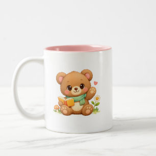 Kinder-Zweitön-Tasse "Märchen lesender Bär" Zweifarbige Tasse