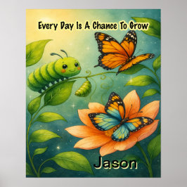 Kinderaffirmation: Jeder Tag ist eine Chance zum W Poster