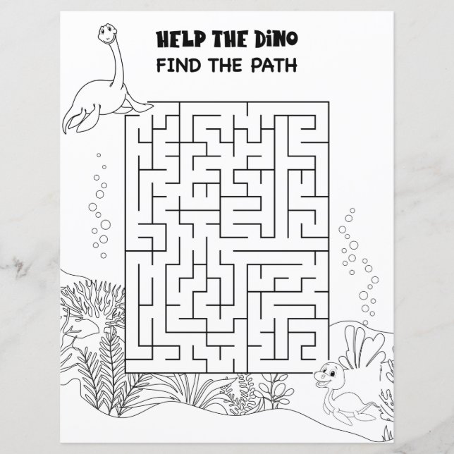 Kinderaktivität Dinosaurier Maze Fun Puzzle (Vorderseite)