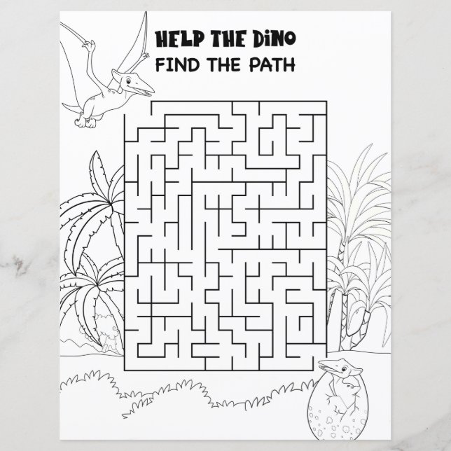 Kinderaktivität Dinosaurier Maze Fun Puzzle (Vorderseite)