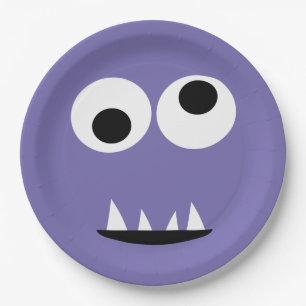 Kinderalbernes Monster-Gesichts-Monster-Party-lila Pappteller