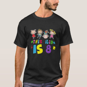 Kinderalter 8 Jahre alt Geburtsrätsel April Autism T-Shirt