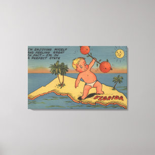 Kinderanhebender Barbell der Orangen Leinwanddruck