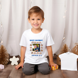 Kinderanimals Thema Custom Foto Geburtstag Party T-Shirt