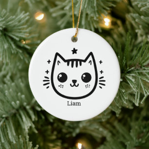 Kinderartiges Zeichn   Schwarz und Weiß   Minimali Keramik Ornament