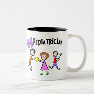 Kinderarzt-Geschenke "# 1" Stock-Leute-Entwurf Zweifarbige Tasse