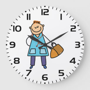 Kinderarzt Kids Medizin Charakter Große Wanduhr