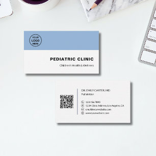 Kinderarzt Kinderklinik Arzt Logo QR  Visitenkarte
